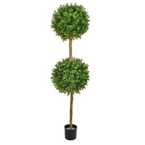 150cm UV-Resistant Artificial Topiary New Buxus Double Ball Tree/