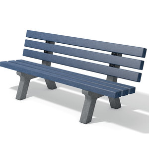 Canetti ChildrenÂ´s Bench With Backrest - 150 cm - Grey/Blue/