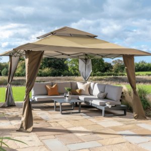 Got It Covered Pop Up Gazebo Taupe & Brown/